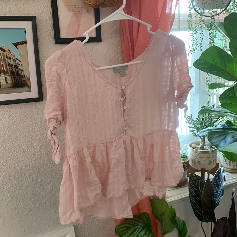 Pink flowy crop top